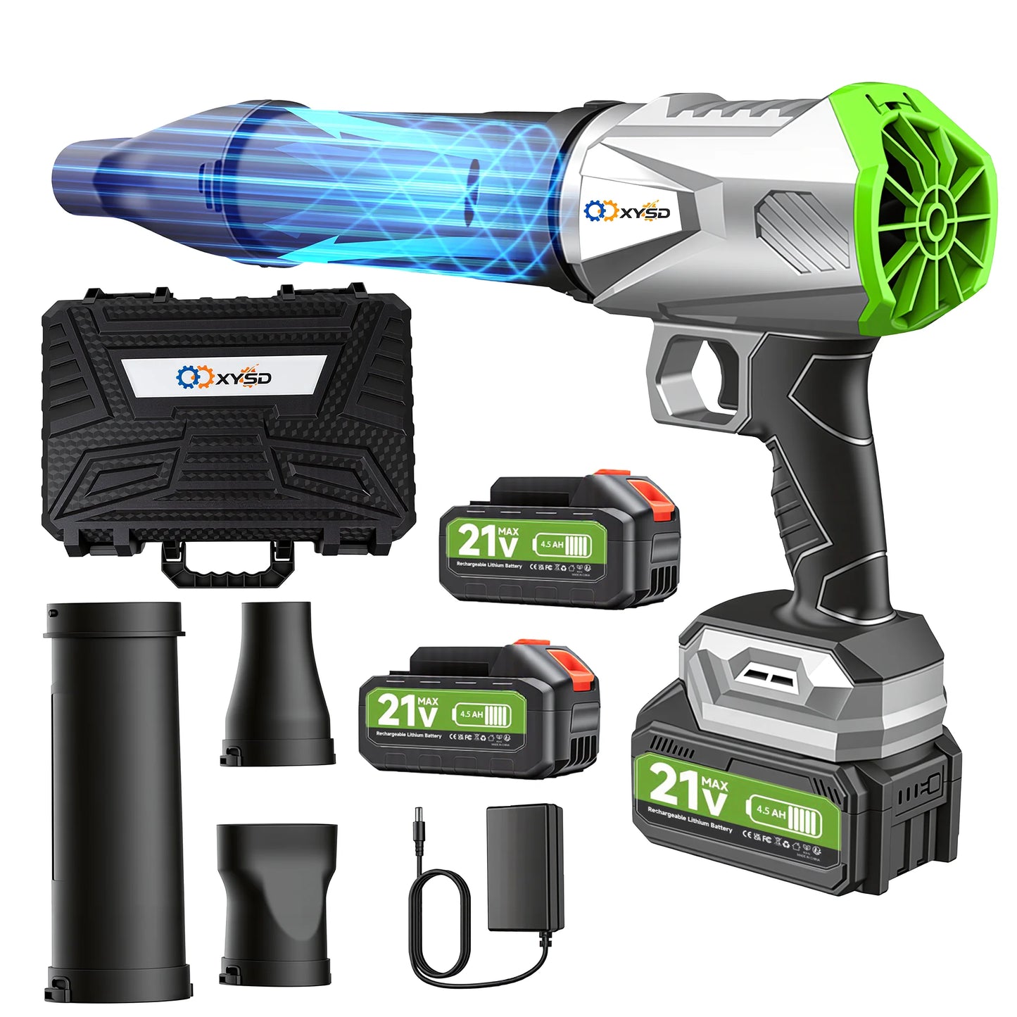 Cordless Leaf Blower For Patio Cleaning With 2x4500mAh Batteries