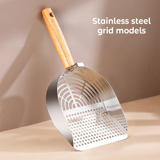 Steel Cat Litter Scoop With Long Handle For Easy Cleaning