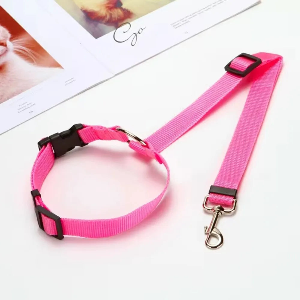 Pet Car Seat Belt and Leash Nylon Adjustable Harness