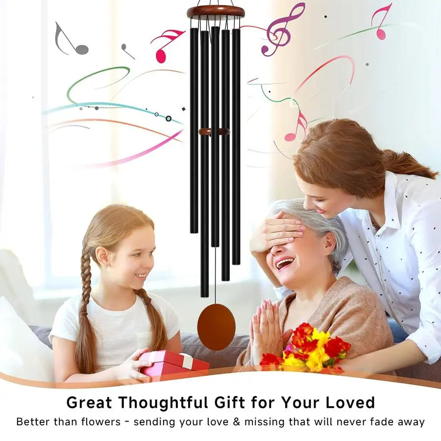 Deep Tone Outdoor Wind Chimes With Five Heavy Duty Tubes