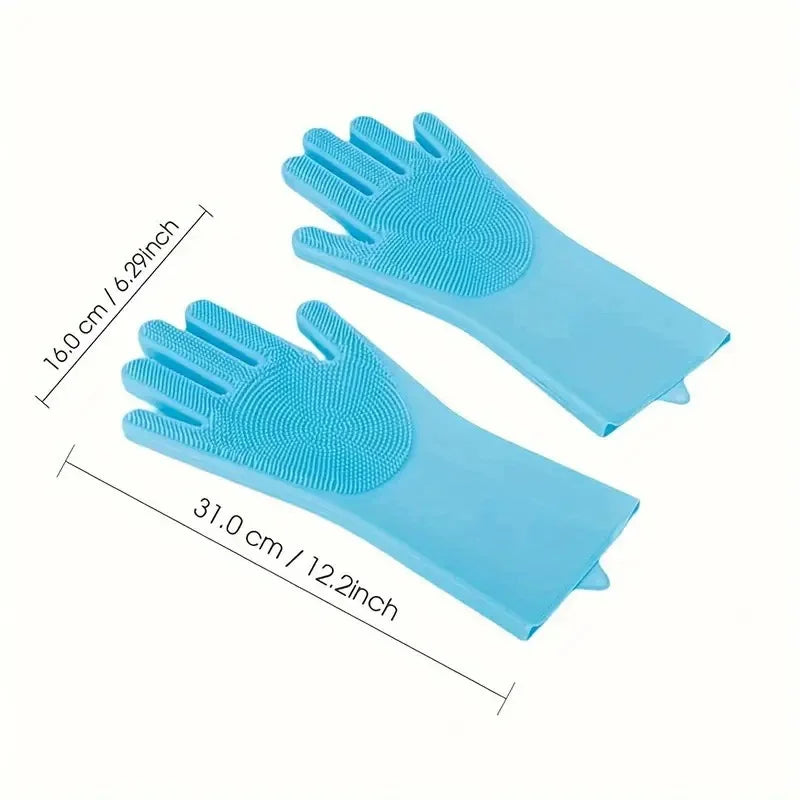 Ergonomic Silicone Cleaning Gloves for Kitchen and Pet Care
