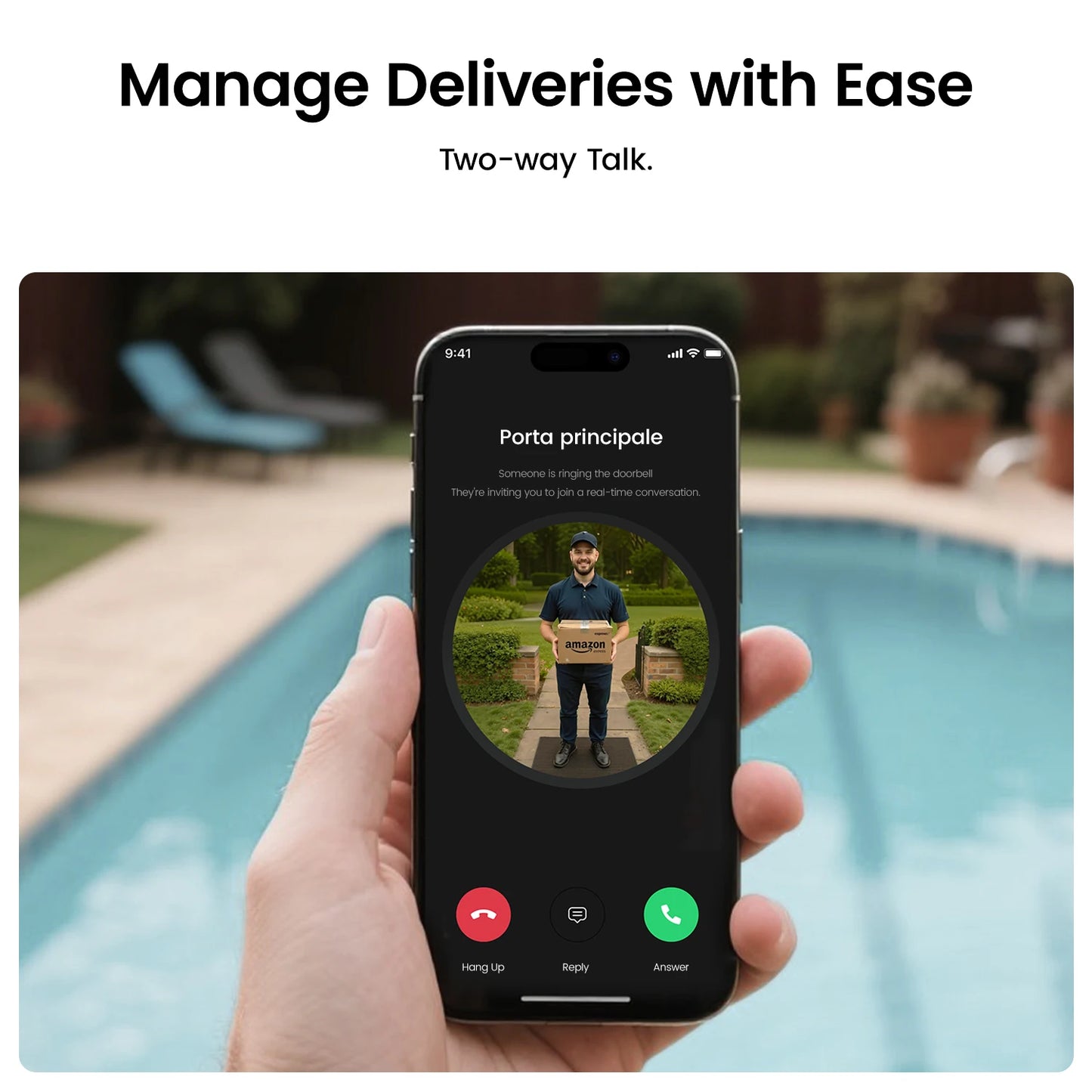 Dekco 3MP WiFi Doorbell Battery Wireless Intercom AI Detection Alexa
