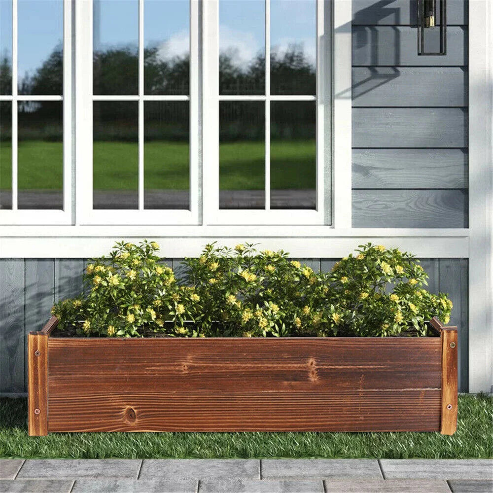 Pine Wood Garden Planter Box For Indoor Outdoor Use
