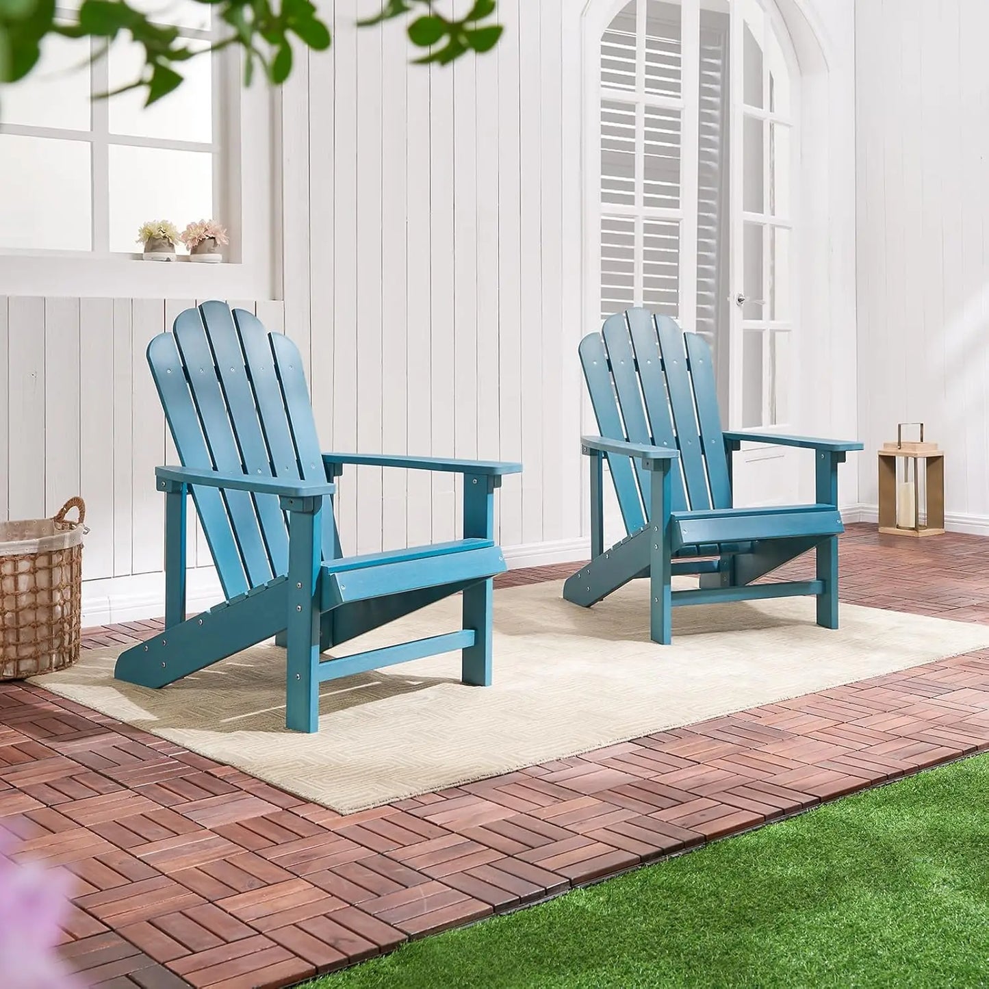Weather Resistant Adirondack Chair For Outdoor Patio And Yard