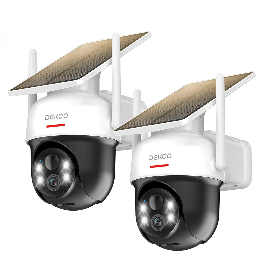 Dekco Solar WiFi Camera 3MP Wireless Battery PTZ Security