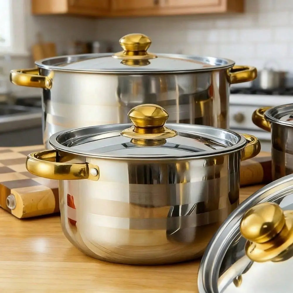 Stainless Steel Cookware Set 10 Pieces With Lids Durable Pots
