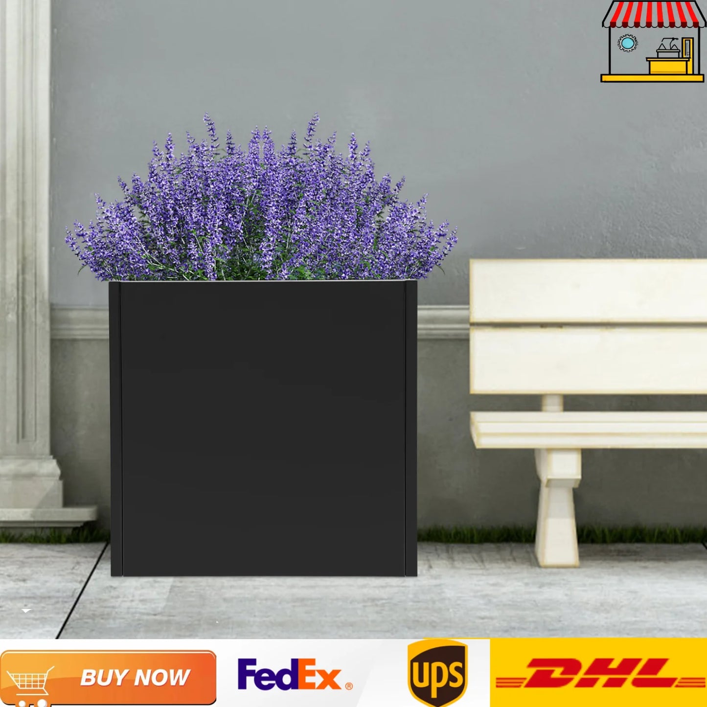 Outdoor Metal Planter Boxes Square Cube For Garden