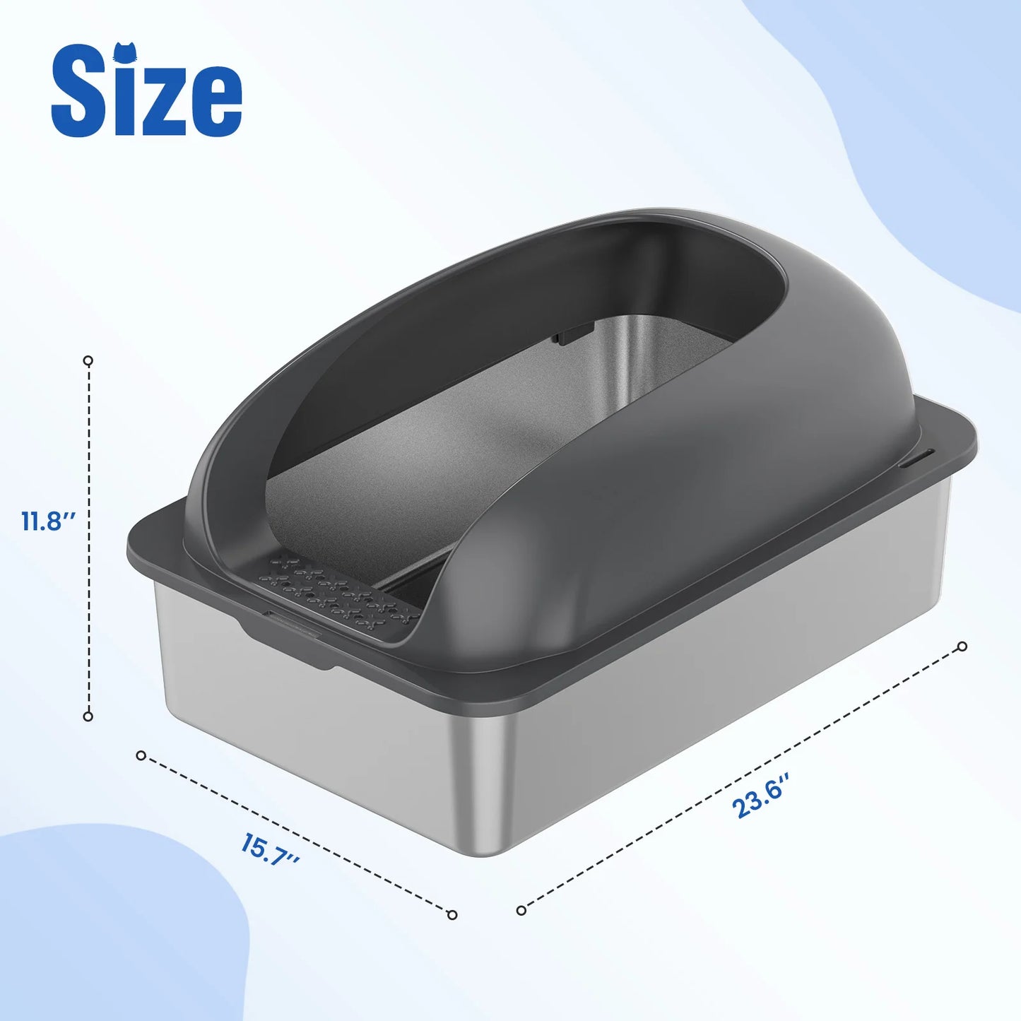 Stainless Steel Cat Litter Box With Lid And Scoop Included