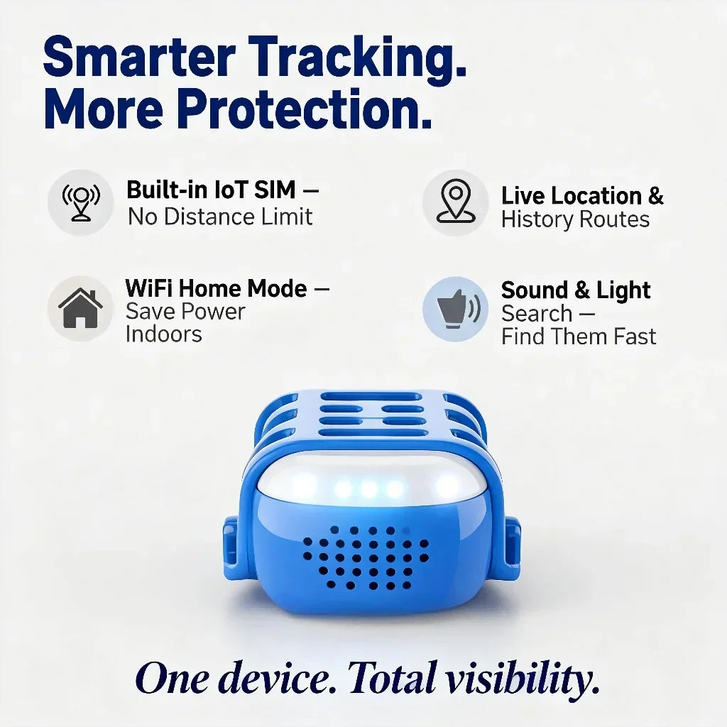 WANWAYTECH GPS Pet Tracker With IoT SIM WiFi Anti-Lost Locator