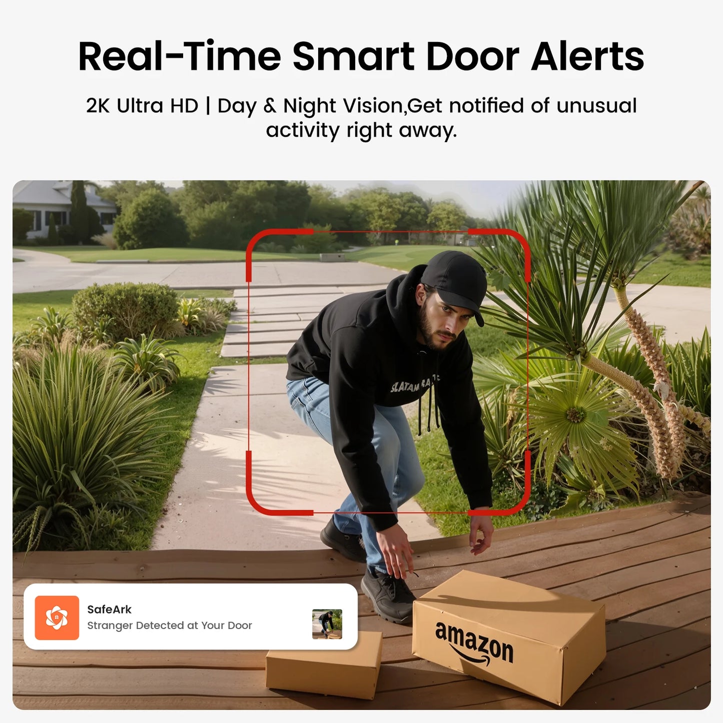 Dekco 3MP WiFi Doorbell Battery Wireless Intercom AI Detection Alexa