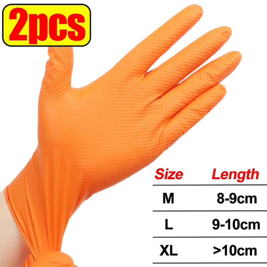 Heavy Duty Nitrile Gloves With Textured Grip For Mechanics And Garden