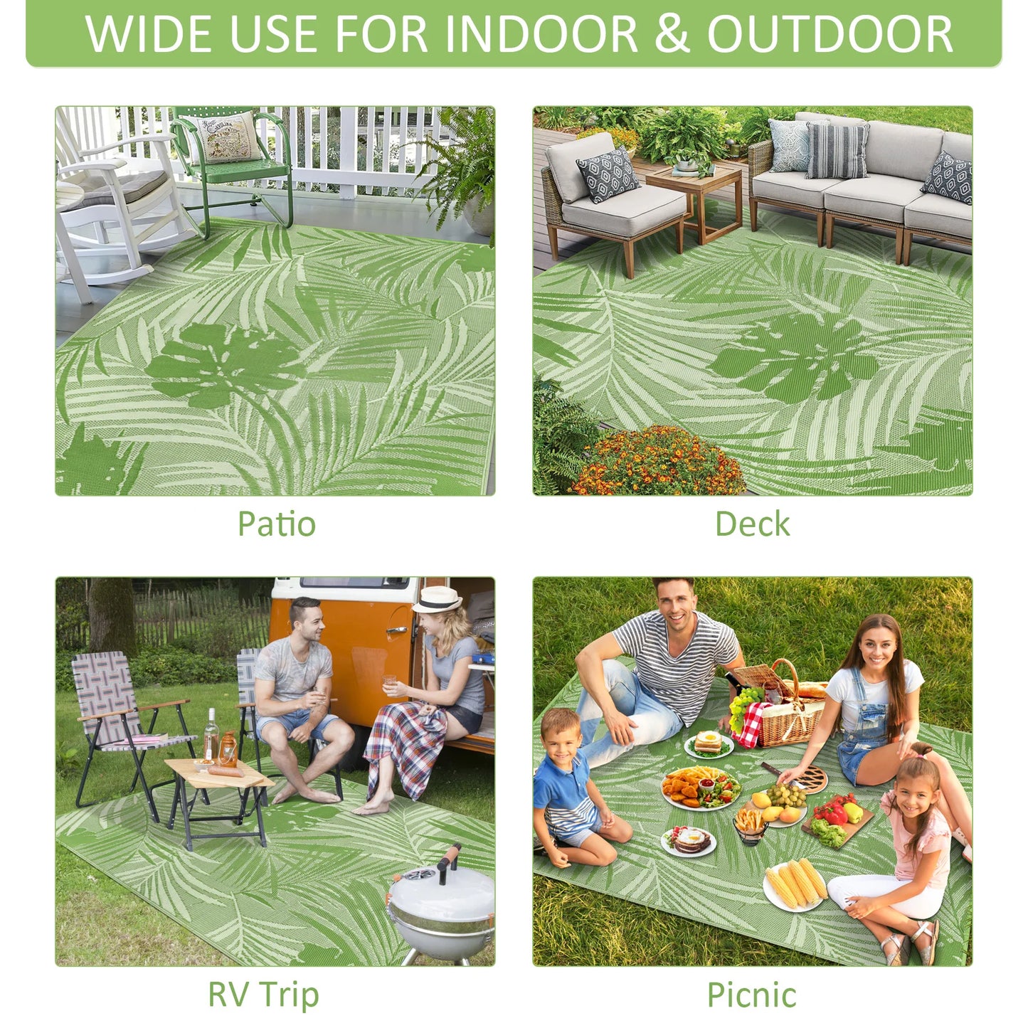 Outdoor Waterproof Rug Made From Recycled Plastic Straw