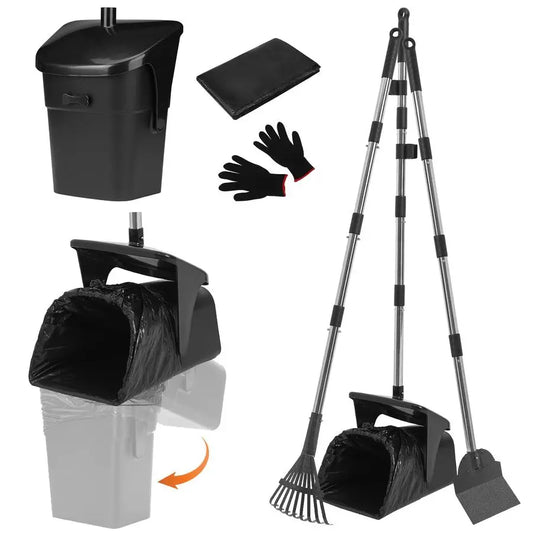Dog Pooper Scooper Kit With Waste Bags for Yard Cleanup
