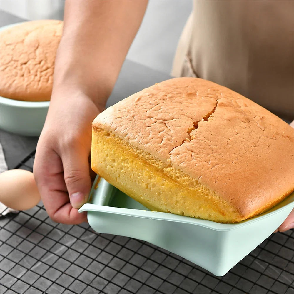 Silicone Square Cake Plate Nonstick With Anti Slip Handle