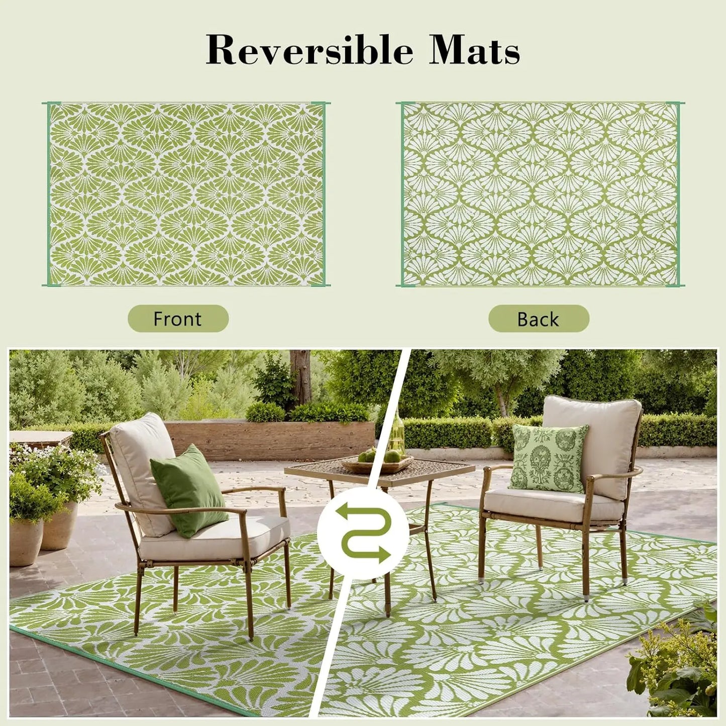 Lightweight Outdoor Plastic Rug Waterproof Mat Camping Picnics