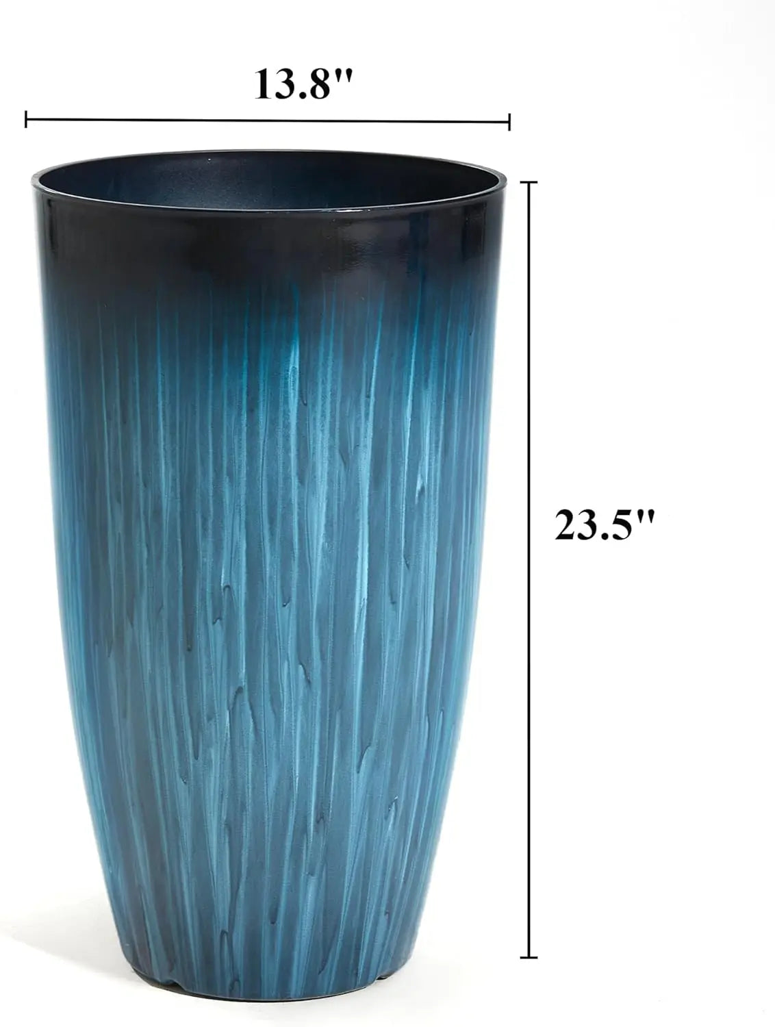 Lightweight Round Plant Pots Set Of Two With Drainage Holes