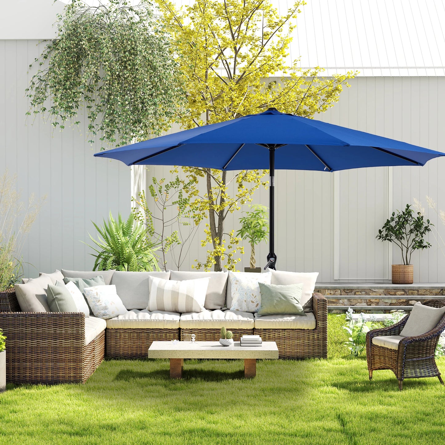 JHK Outdoor Patio Sunshade UV Protection Waterproof Umbrella For Backyard