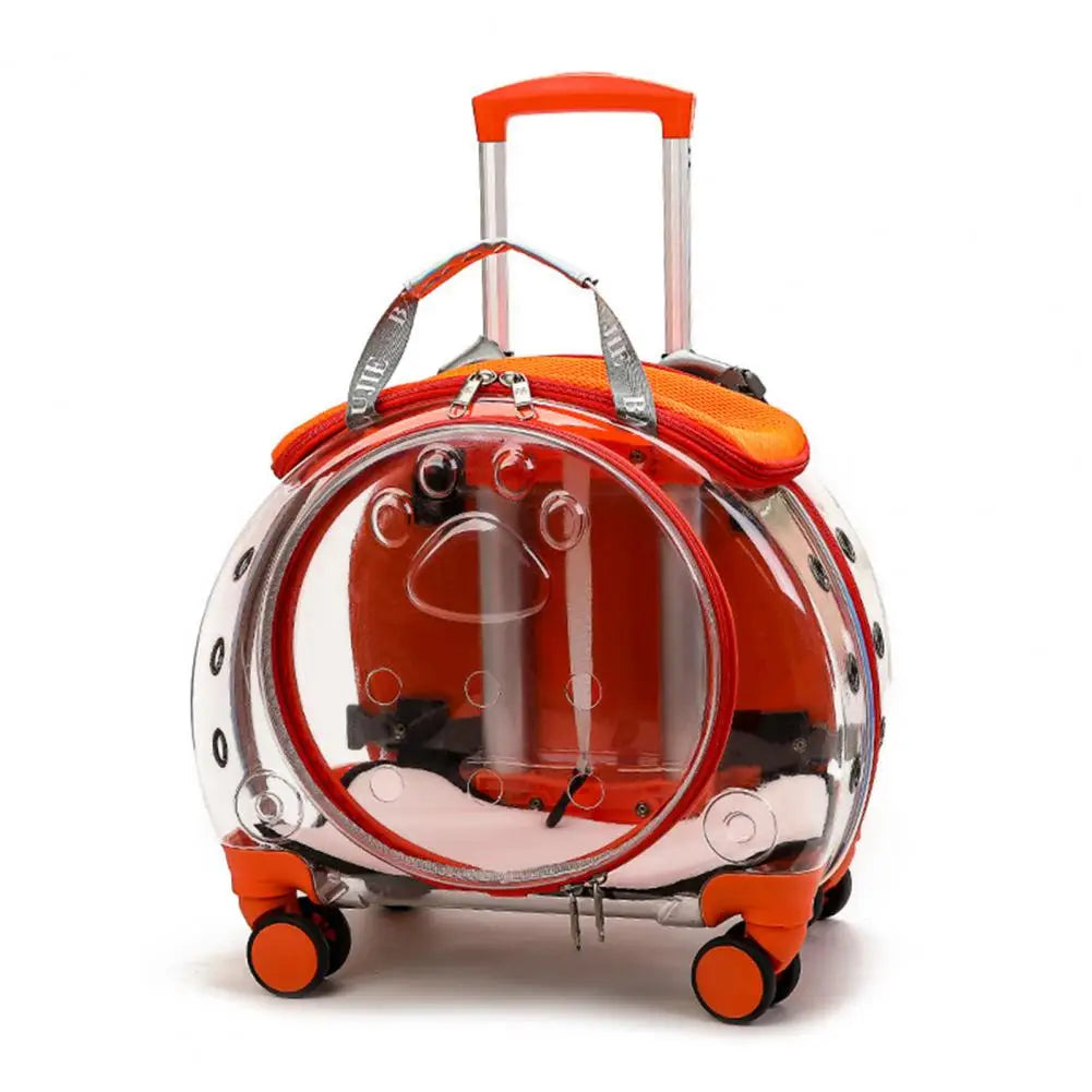 Pet Trolley Case With Clear Ventilation Holes And Silent Wheels