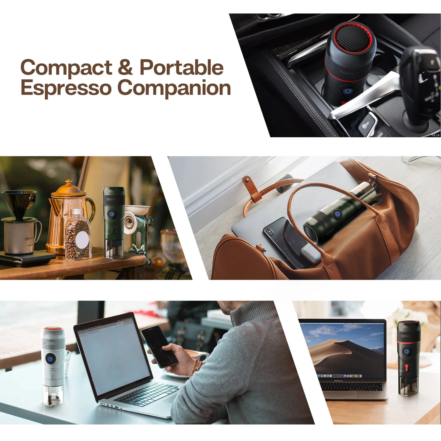 HiBREW Portable Espresso Maker For Car And Home 12V