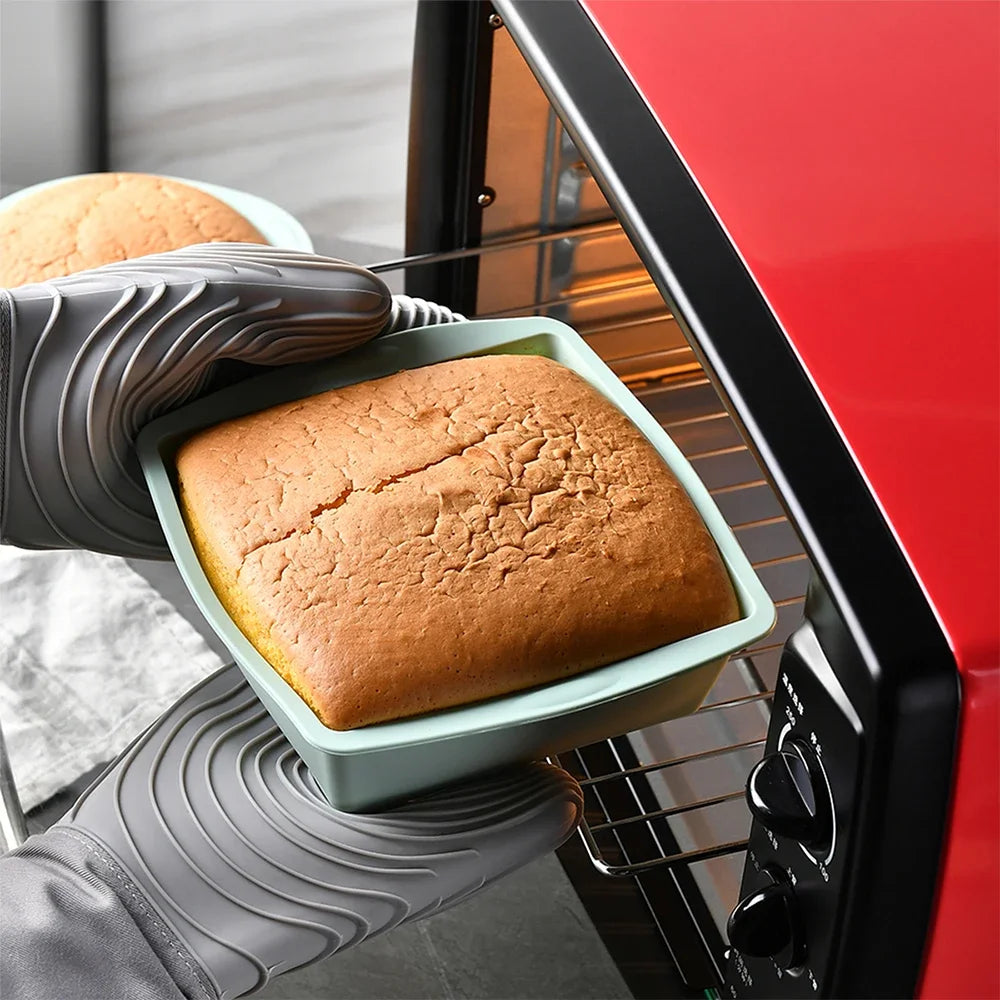Silicone Square Cake Plate Nonstick With Anti Slip Handle
