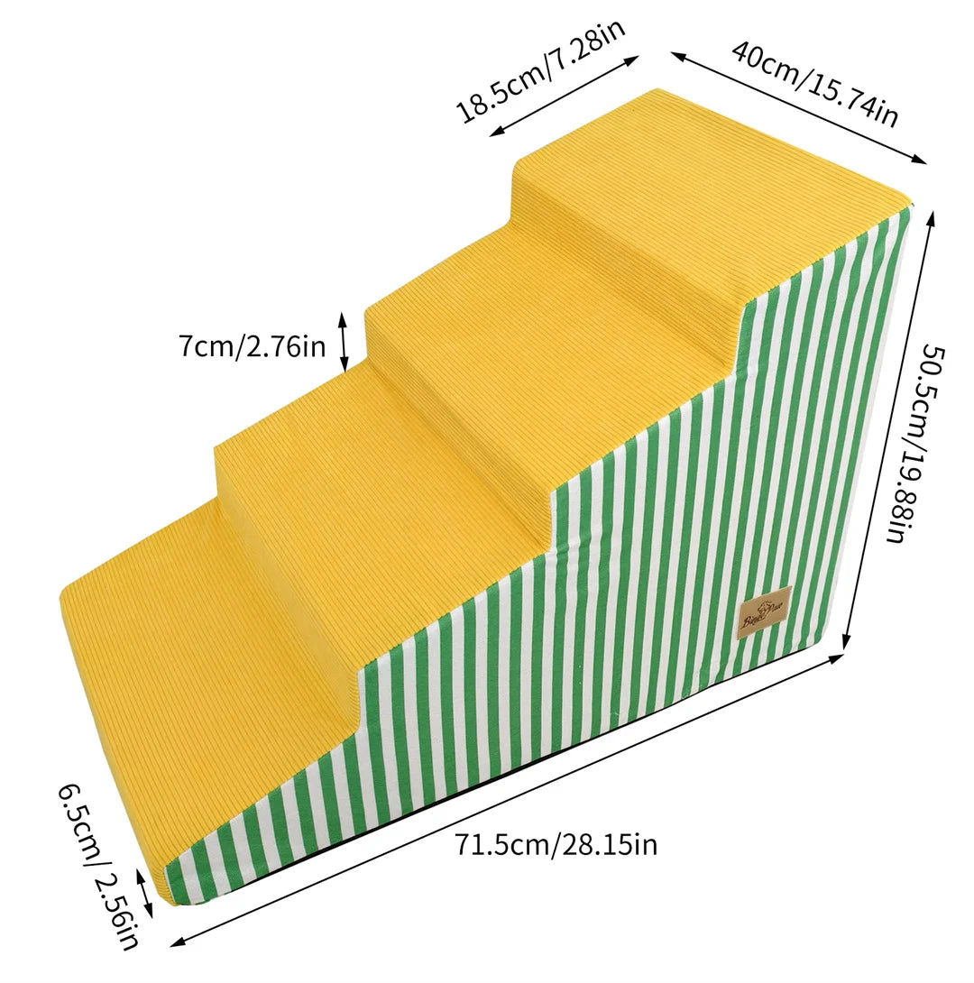 Pet Stairs For Dogs With Non Slip Foam Ramp For Easy Access