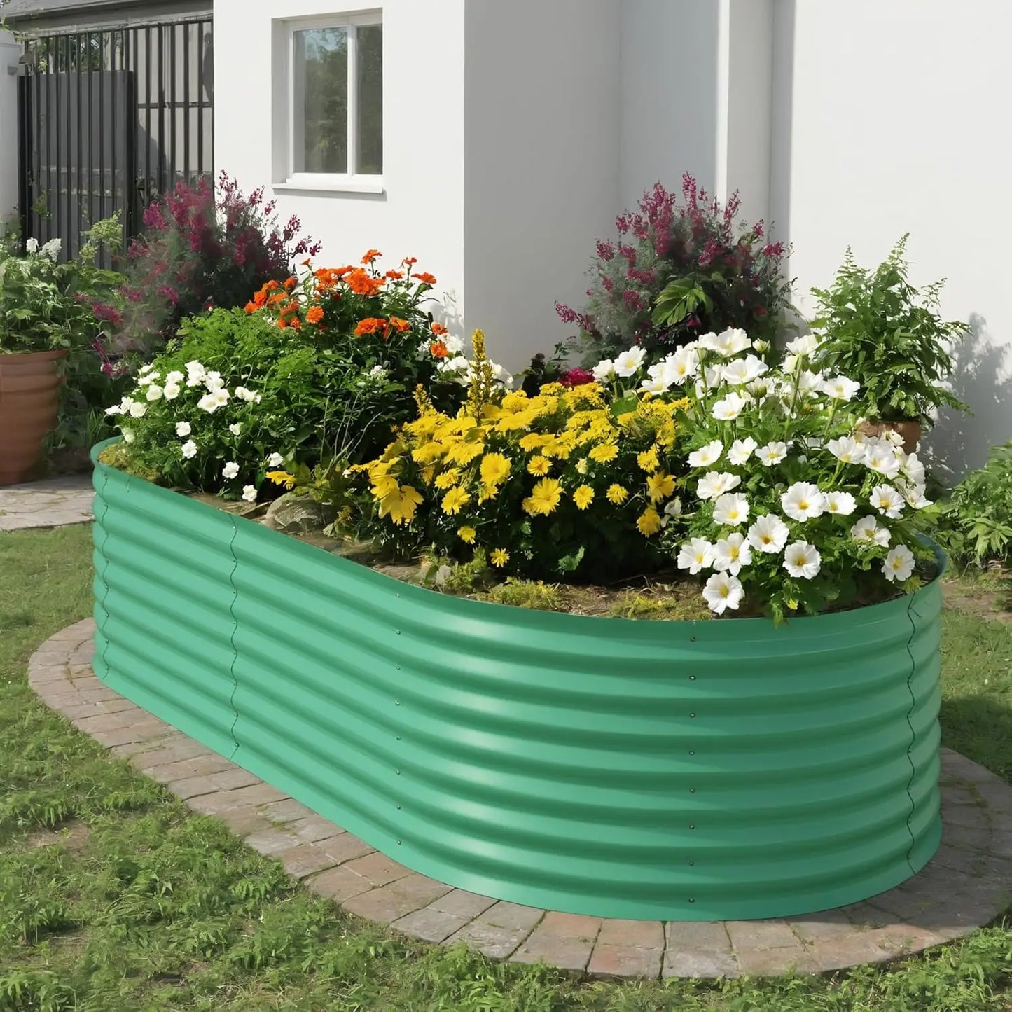 TWISTER.CK Galvanized Raised Garden Bed Kit For Vegetables Open Bottom