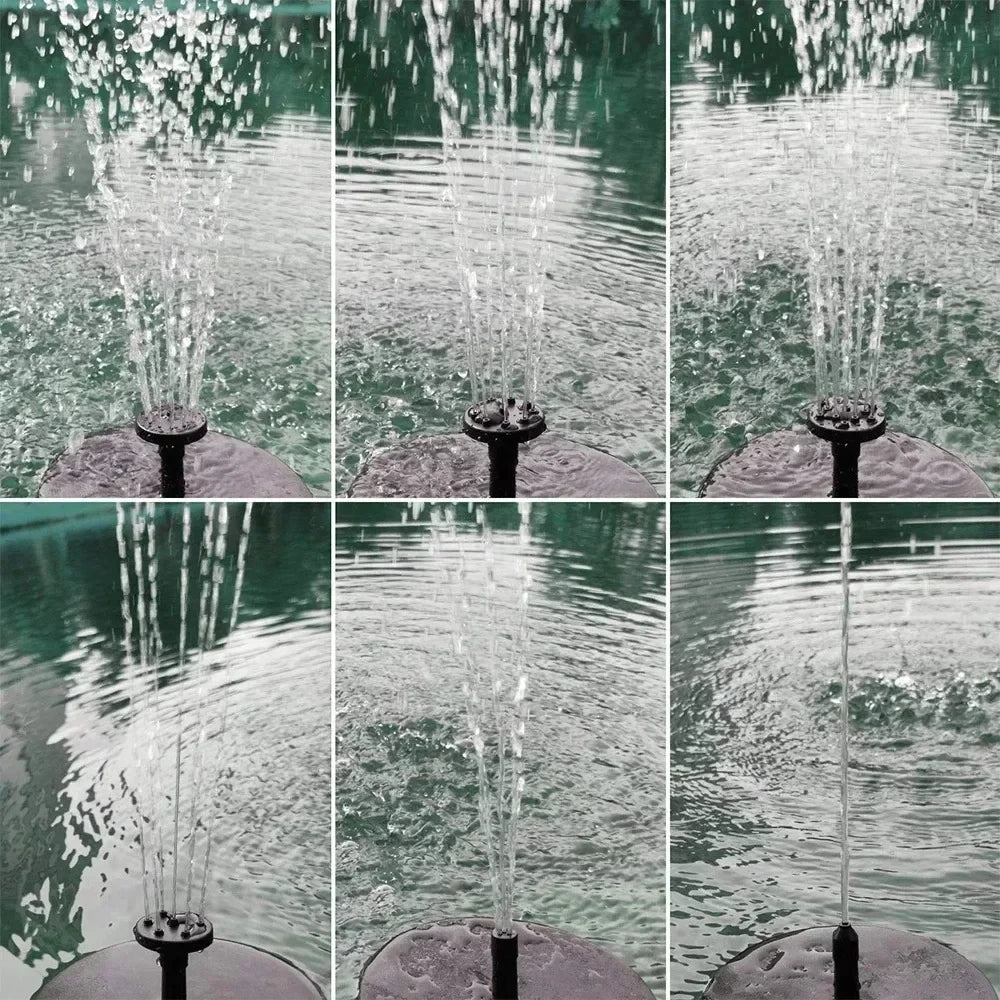 Solar Fountain Pump With Floating Panel 4 Nozzles Garden Pond