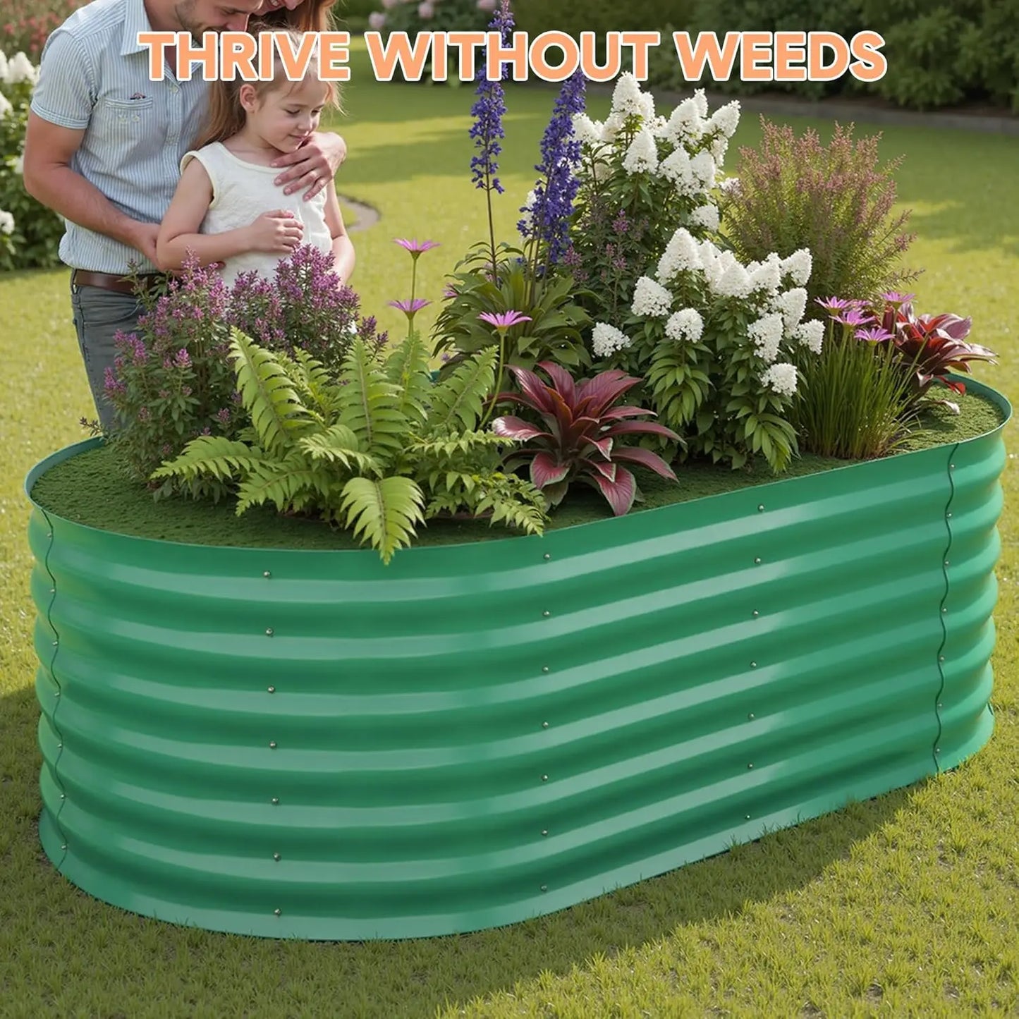 TWISTER.CK Galvanized Raised Garden Bed Kit For Vegetables Open Bottom