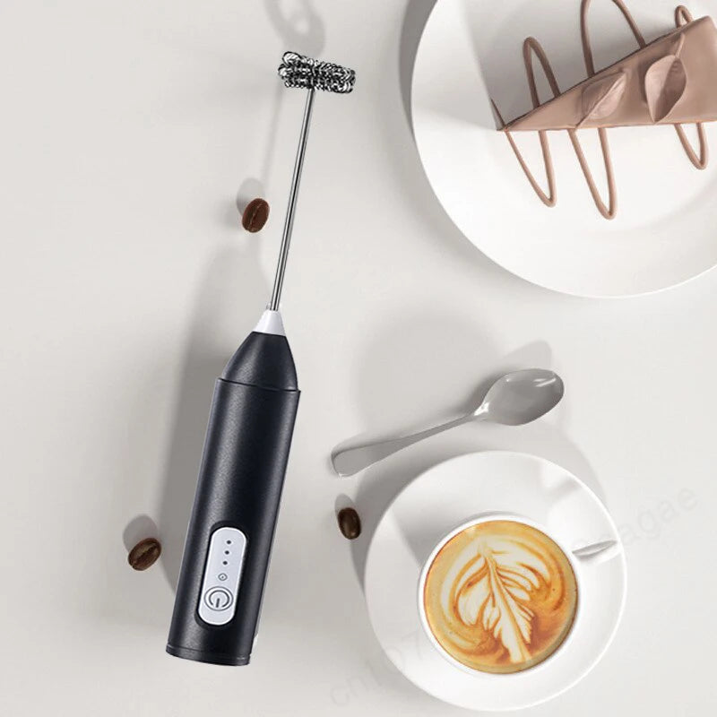 Electric Coffee Milk Foaming Frother Handheld Mixer