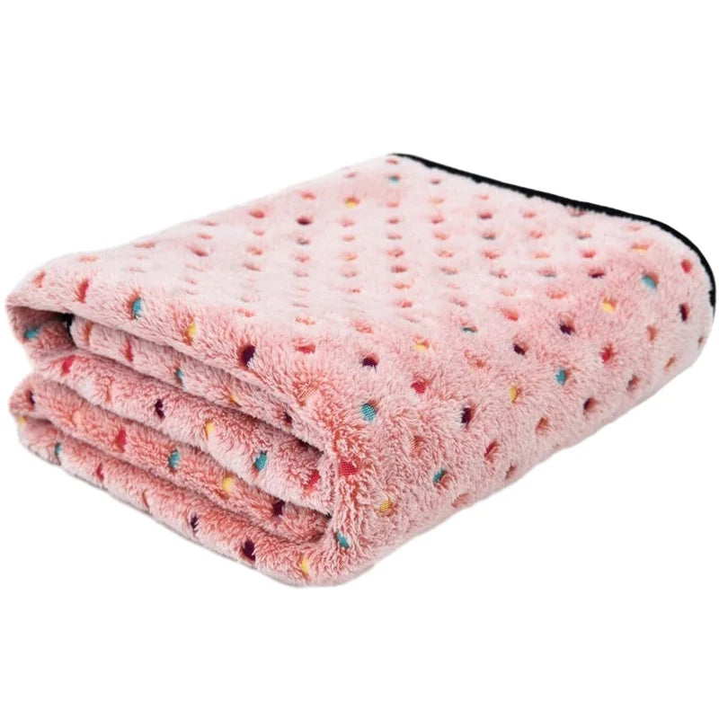 Soft Fluffy Pet Blanket Dot Pattern For Cats And Dogs