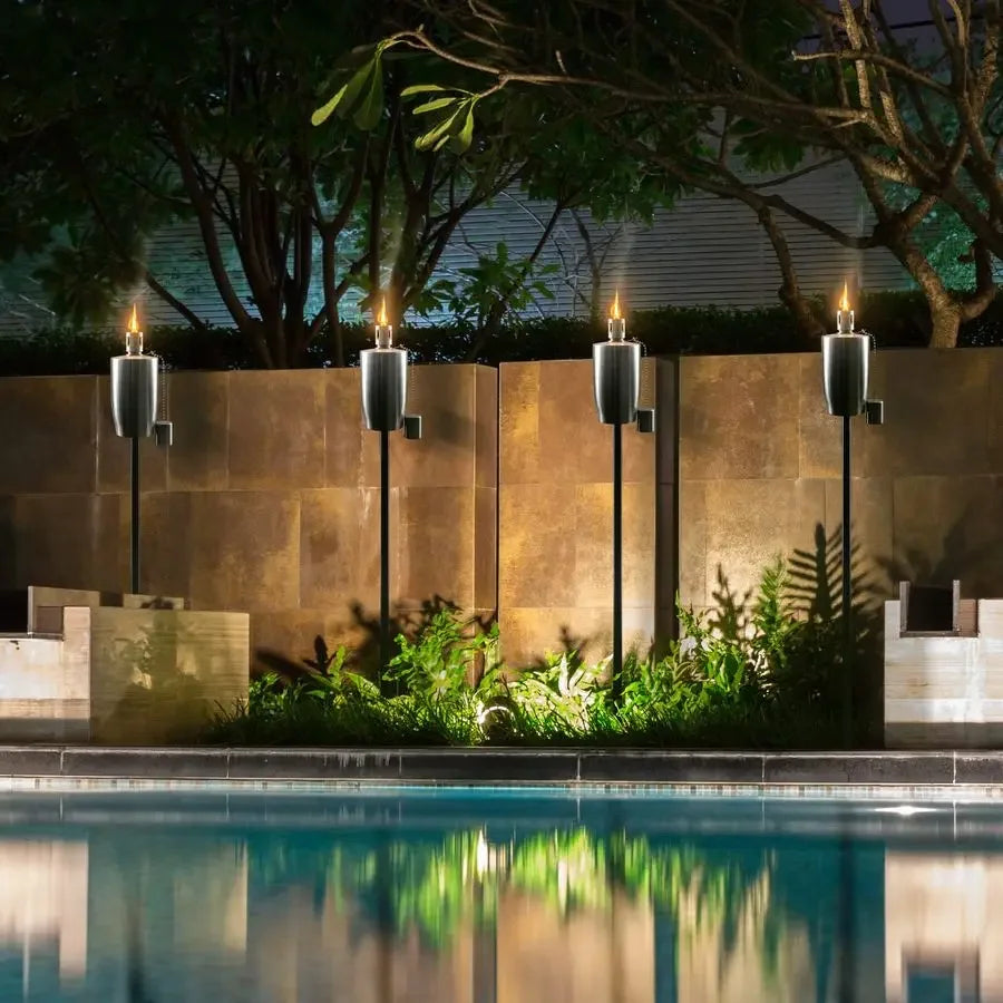 XMSJ Stainless Steel Outdoor Torches With Fiberglass Wick And Snuffer