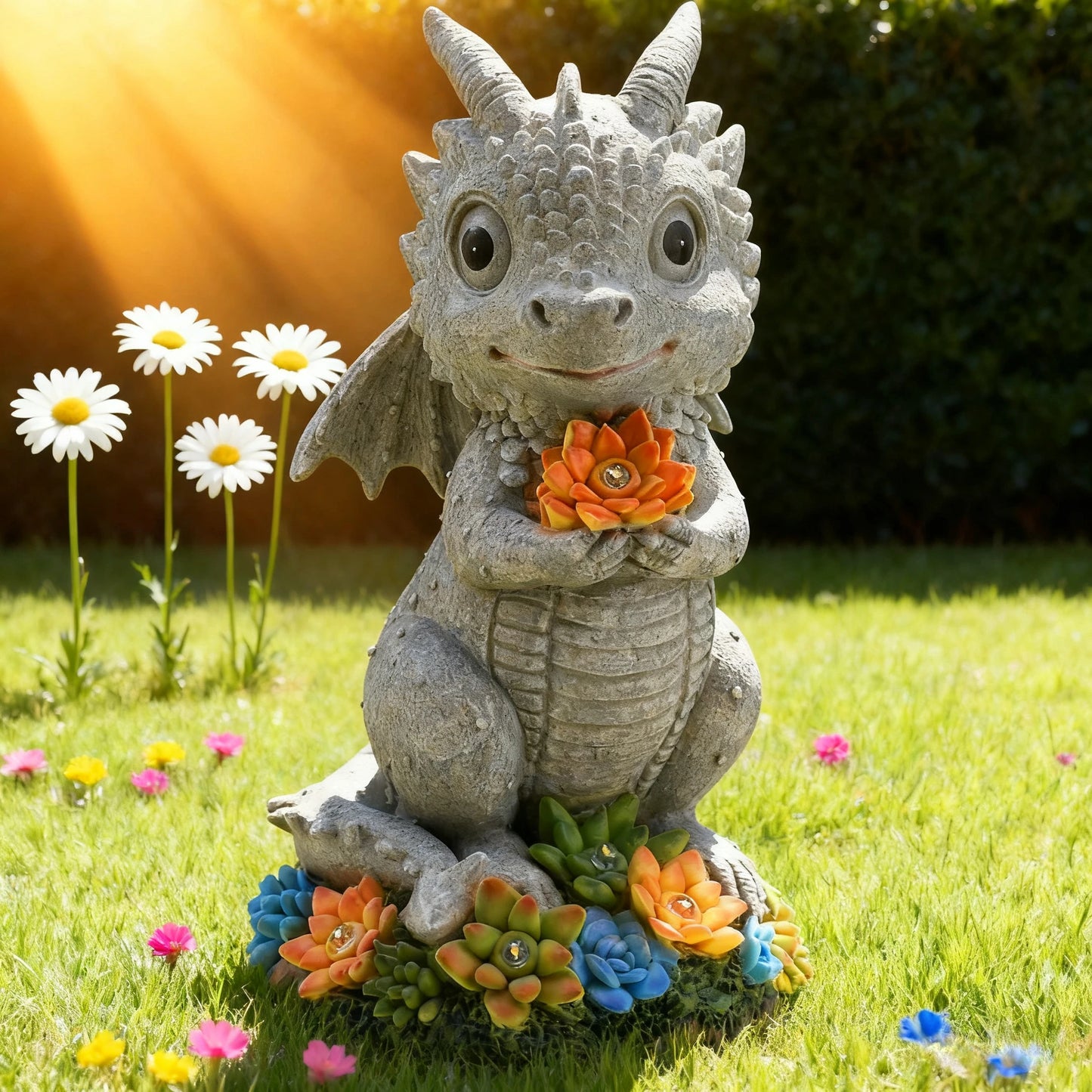 Solar Garden Turtle Dragon Elephant Statue Light Outdoor Decor