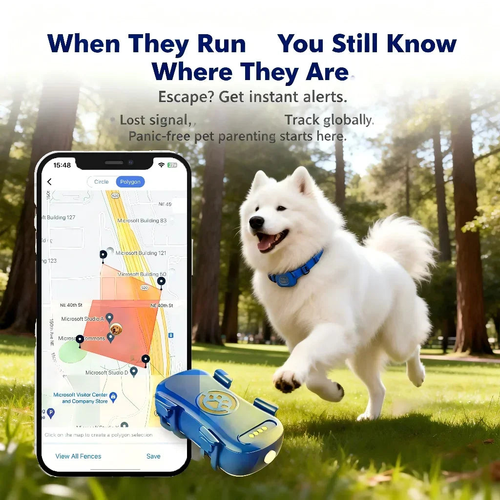 WANWAYTECH GPS Pet Tracker With IoT SIM WiFi Anti-Lost Locator