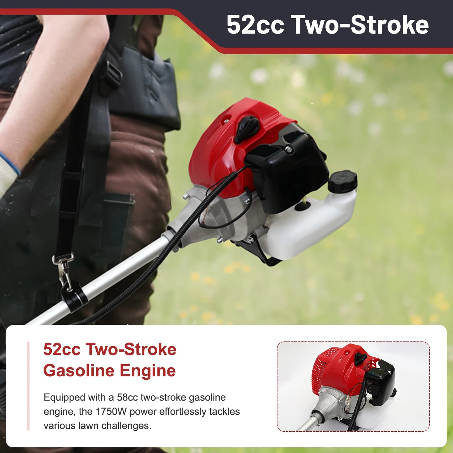 Gas Powered 4-In-1 Weed Wacker With Four Heads All-In-One Tool