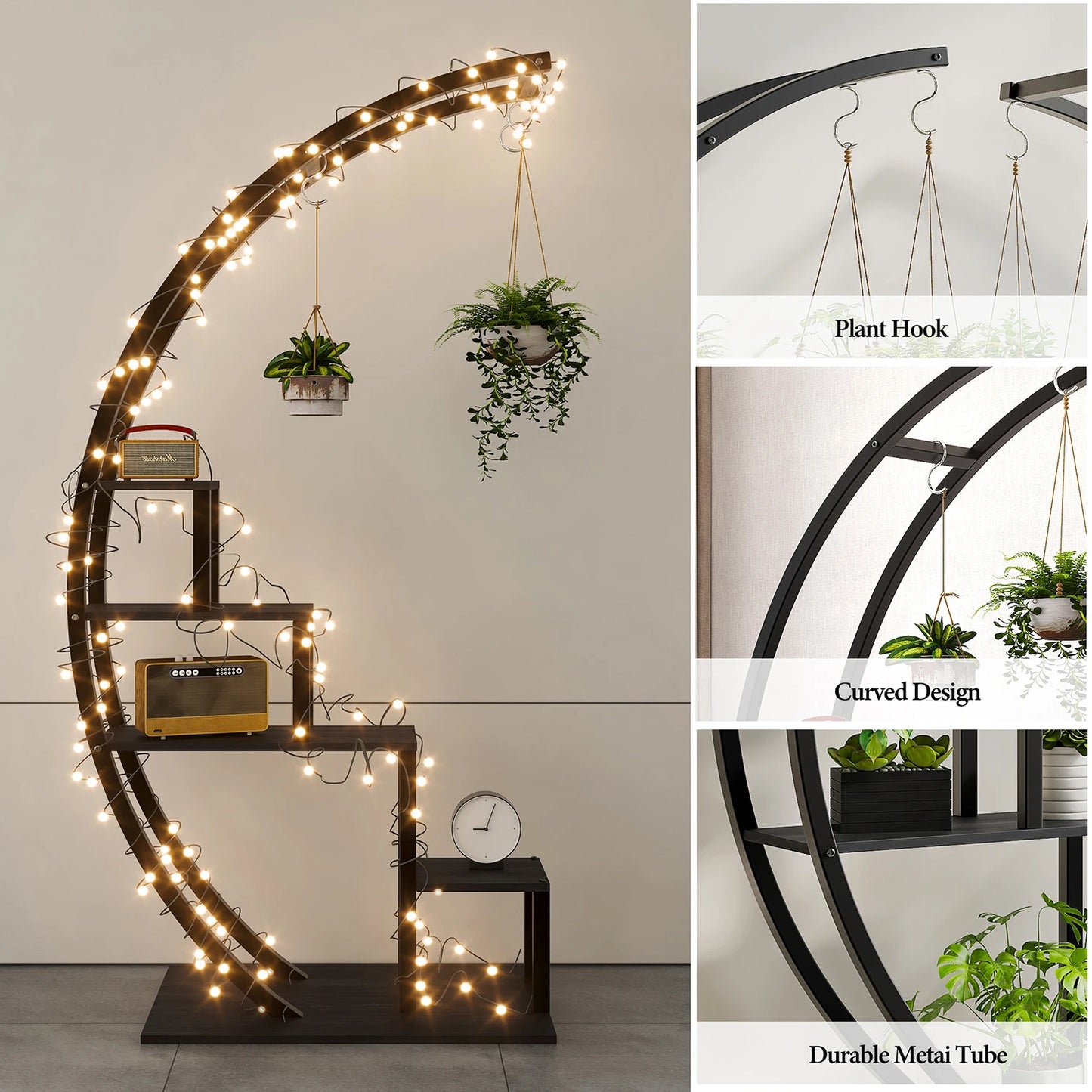TWISTER.CK 2 Pack 5-Tier Indoor Plant Stand With Metal Racks