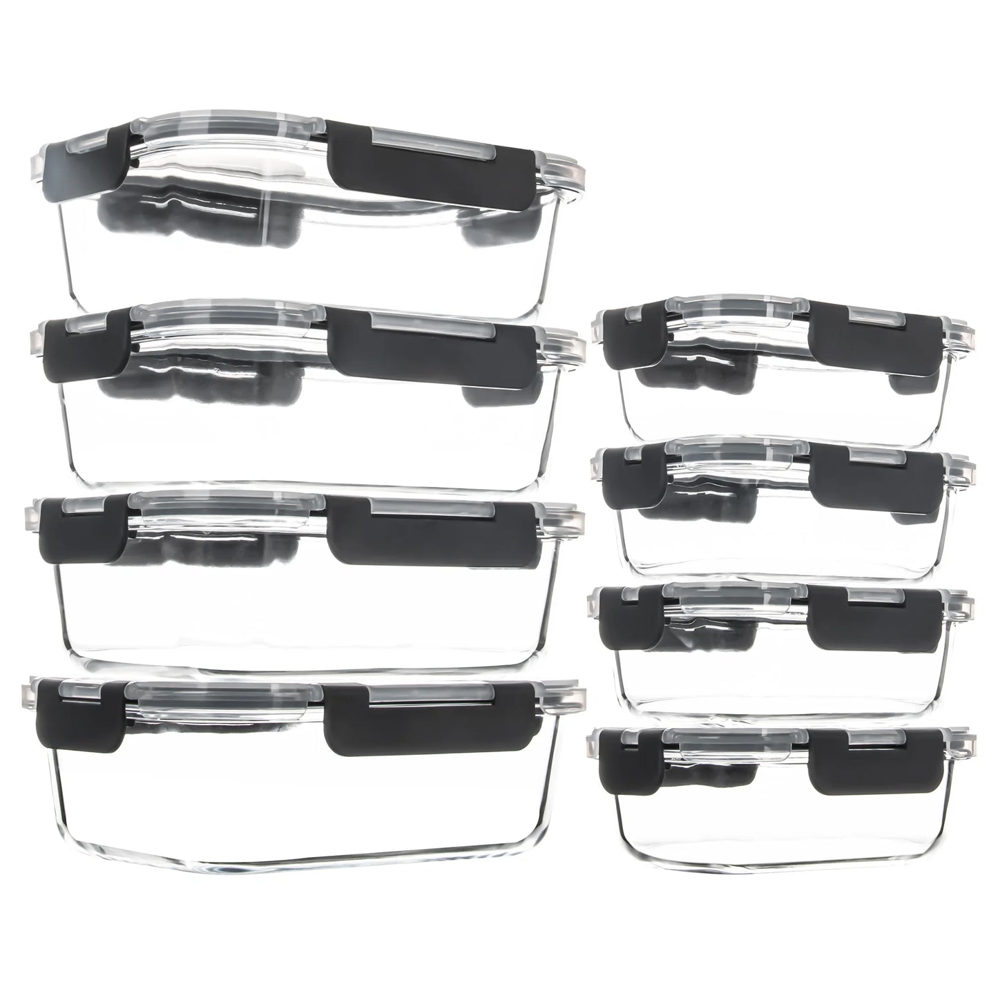 Glass Food Storage Set With Leakproof Lock Lids BPA Free