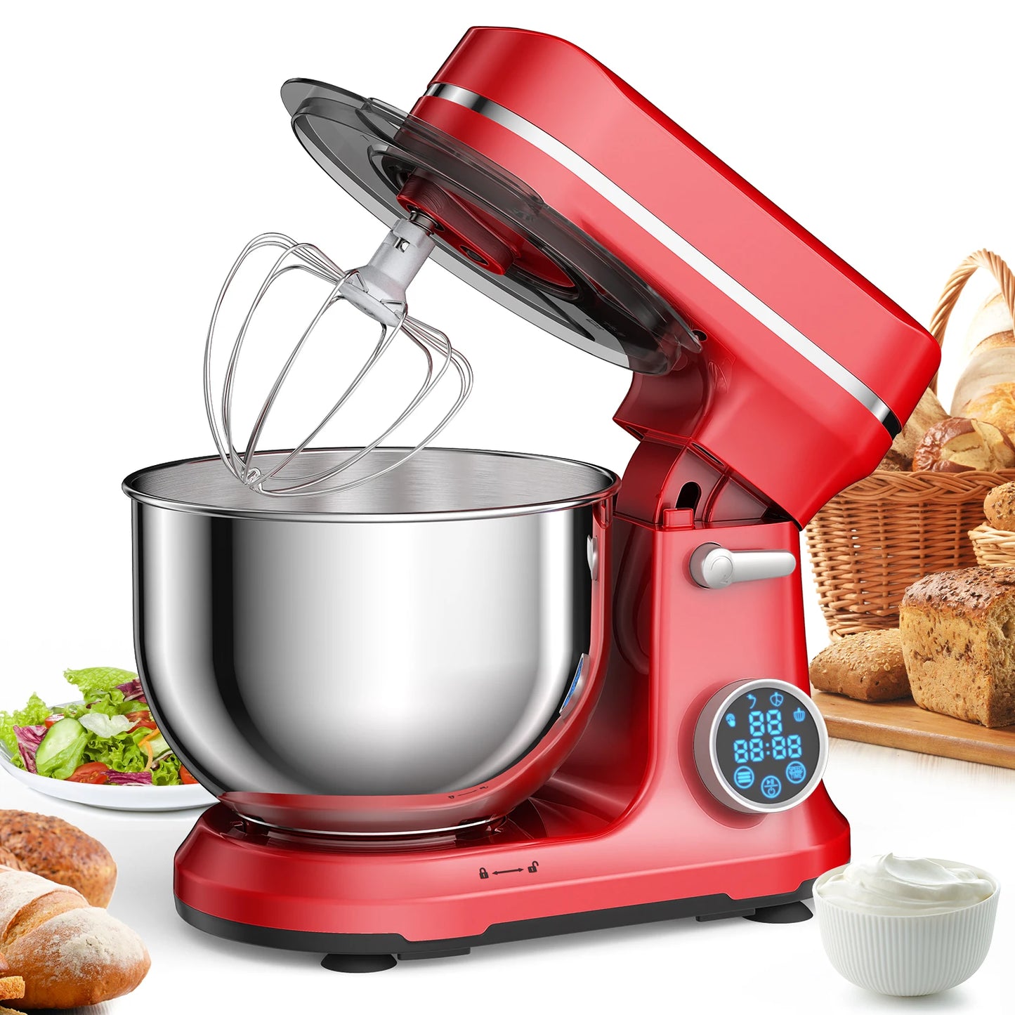 Biolomix 1200W 11-Speed Stand Mixer With Digital OLED Display
