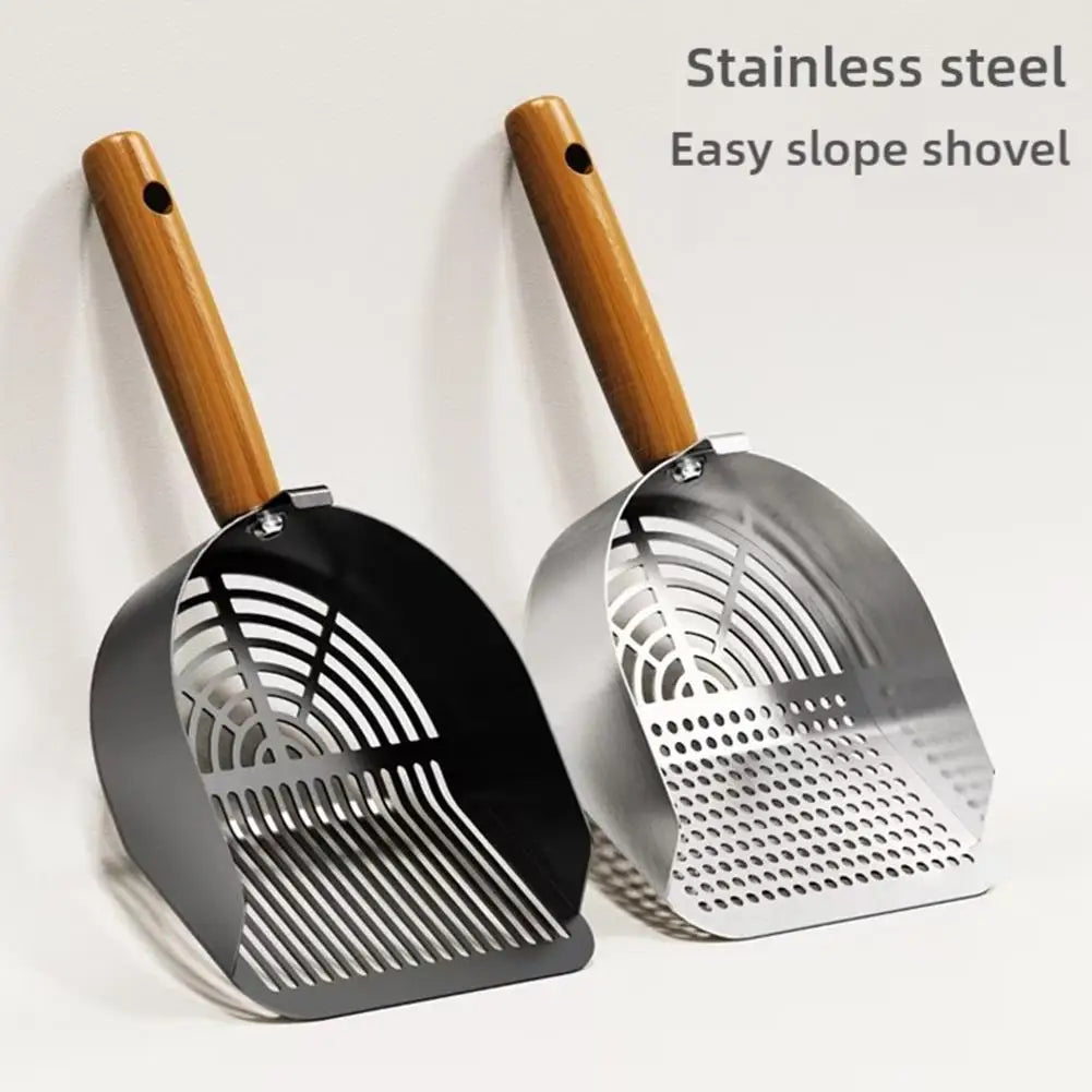 Steel Cat Litter Scoop With Long Handle For Easy Cleaning