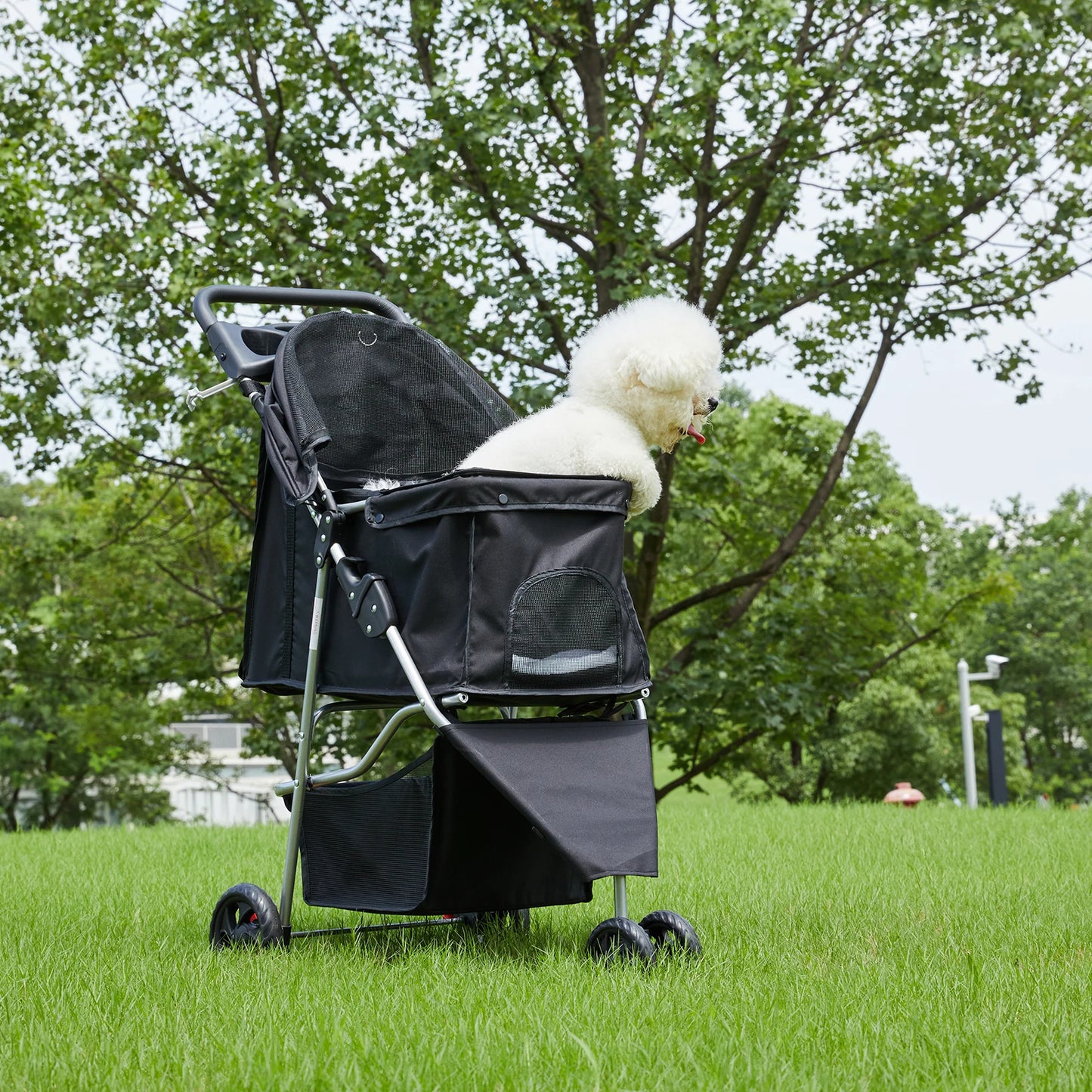 JHK 3-Wheel Foldable Pet Stroller For Small Dogs And Cats