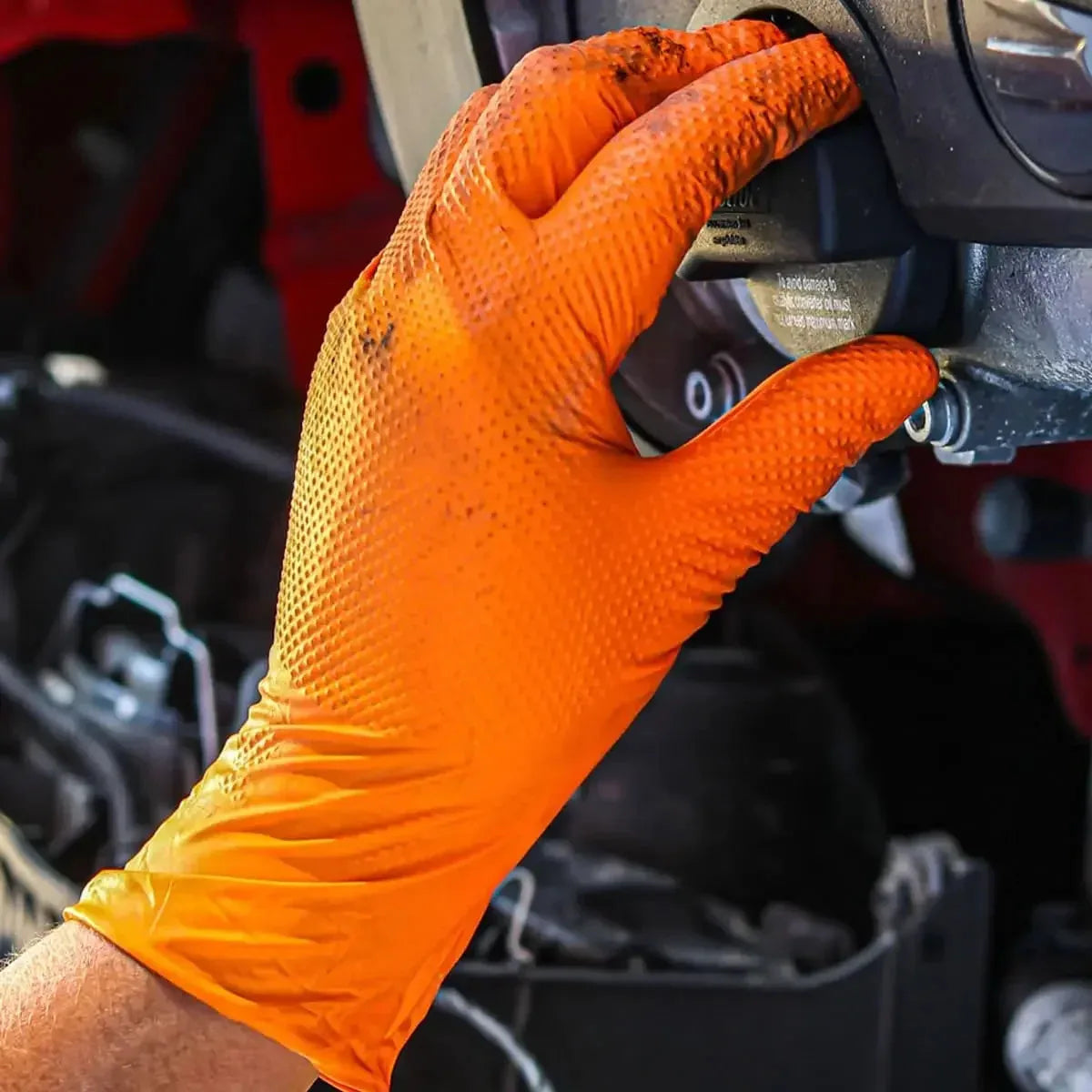Heavy Duty Nitrile Gloves With Textured Grip For Mechanics And Garden