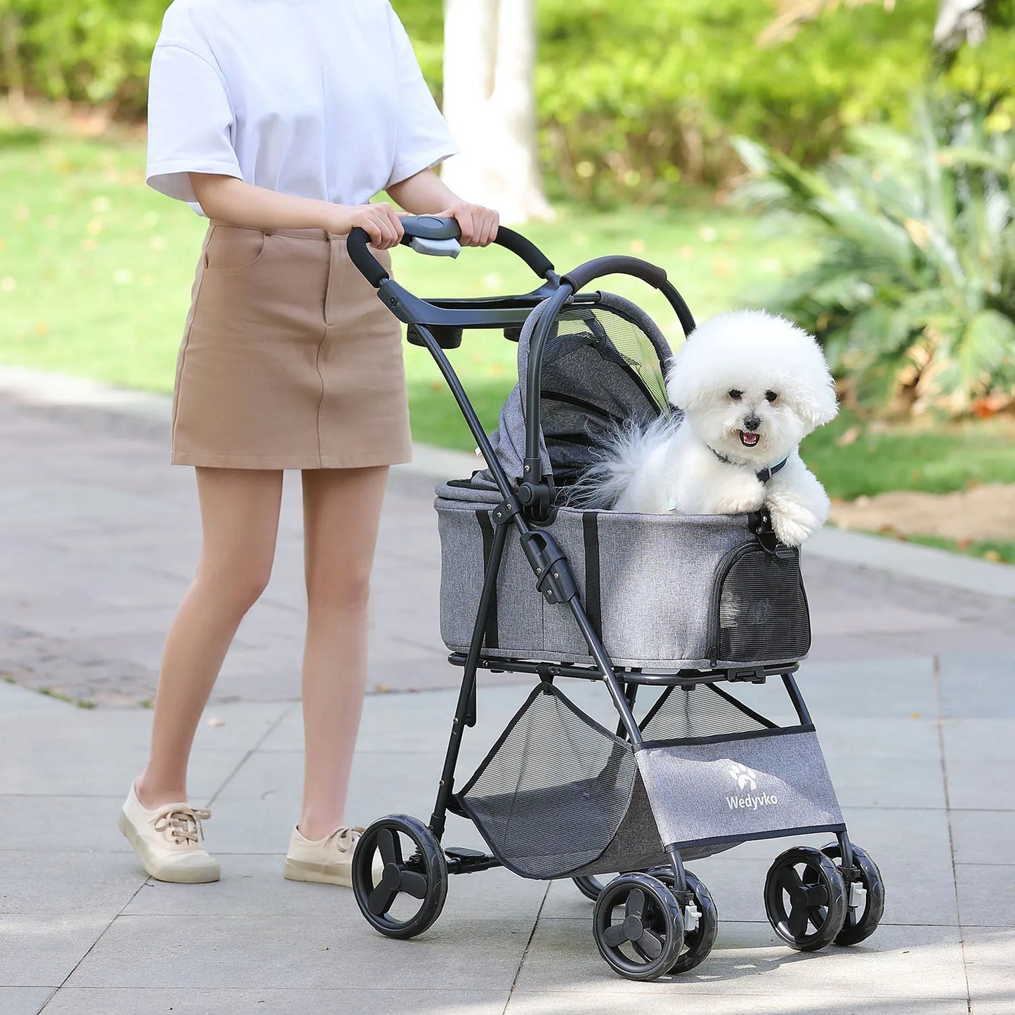 3 In 1 Pet Stroller With Removable Carrier For Pets