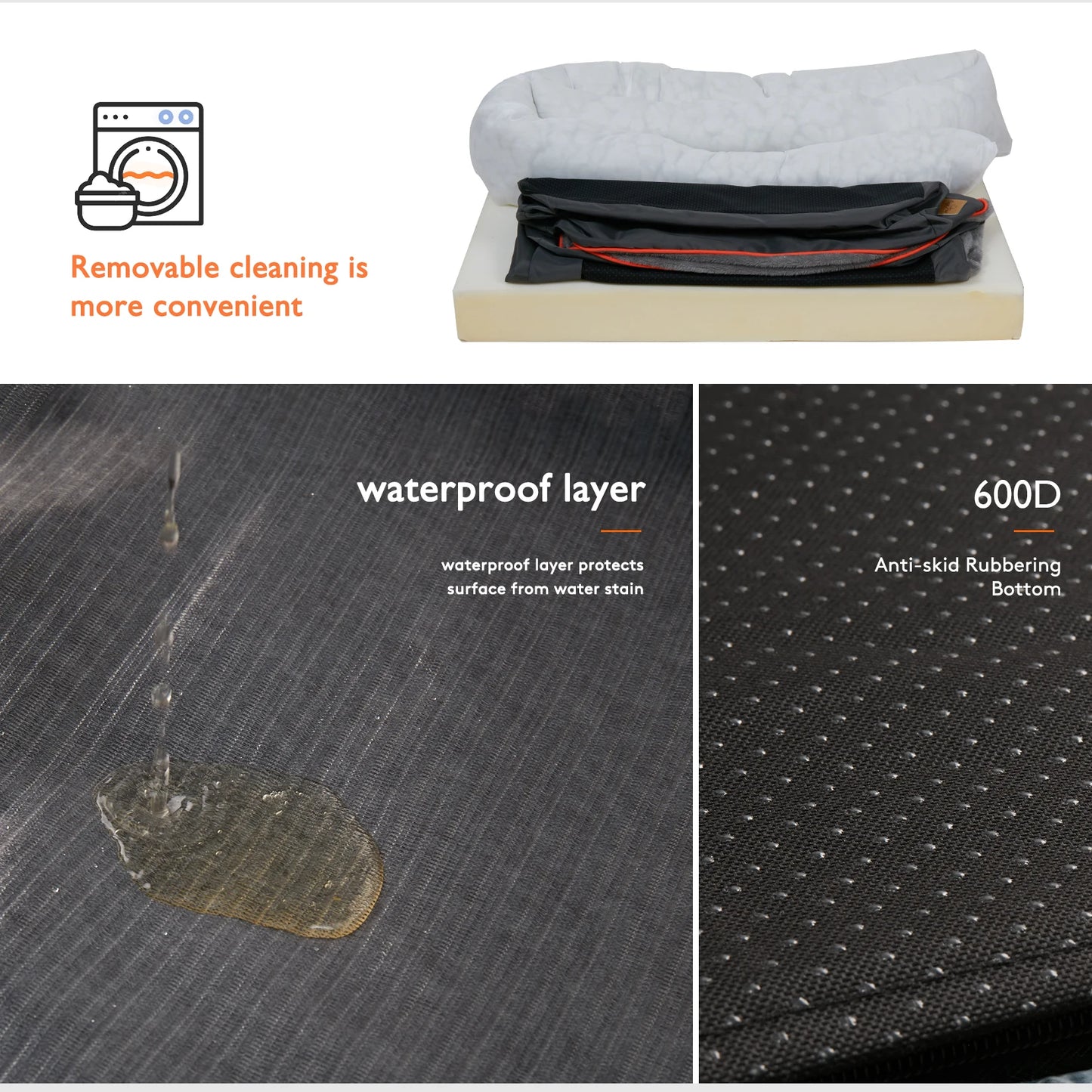 BINGOPAW Dog Bed With Anti Allergy Waterproof Fleece Cover