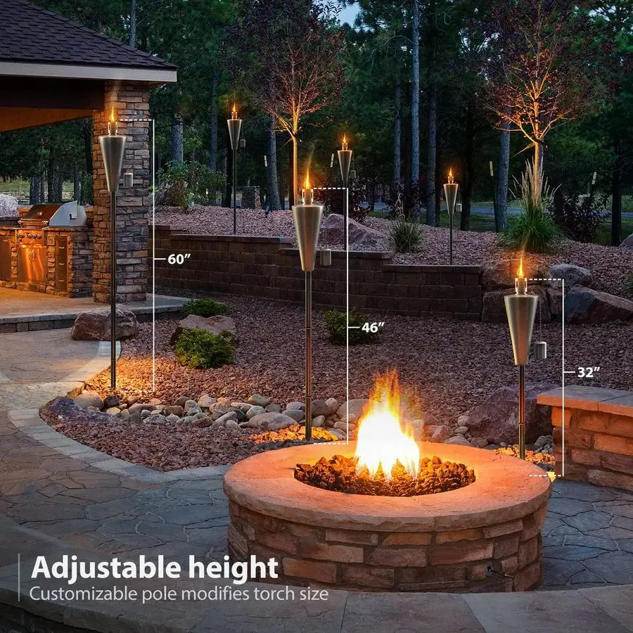 XMSJ Stainless Steel Outdoor Torches With Fiberglass Wick And Snuffer