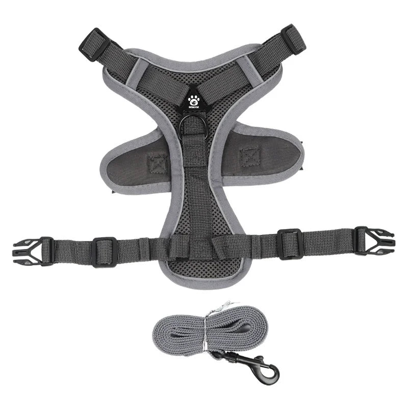 No Pull Dog Harness And Leash Set Reflective Adjustable