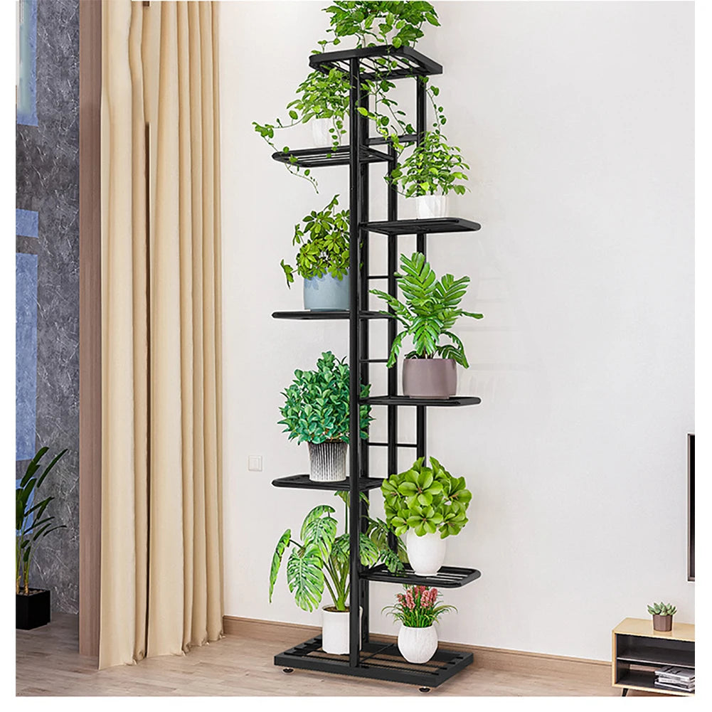 8 Tiers Metal Plant Stand Indoor Outdoor Tiered Shelf