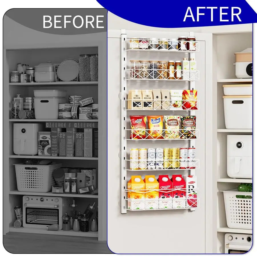 Over The Door Organizer 6 Tier Pantry Hanging Spice Rack