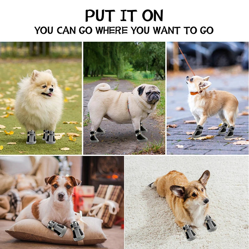 Dog Shoes Non Slip Breathable Plush Protection Paw Boots