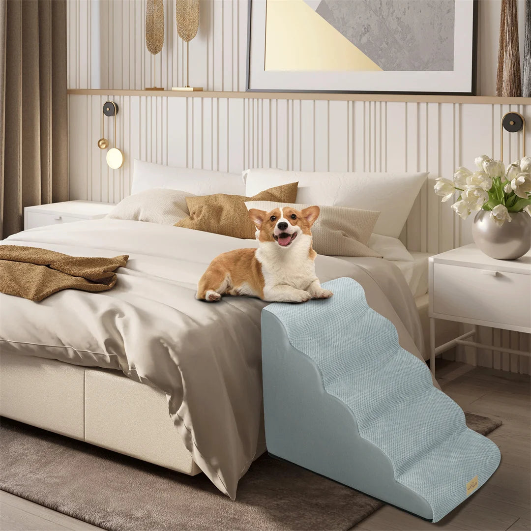 Pet Dog Stairs for High Beds and Sofas With Non Slip Washable Cover
