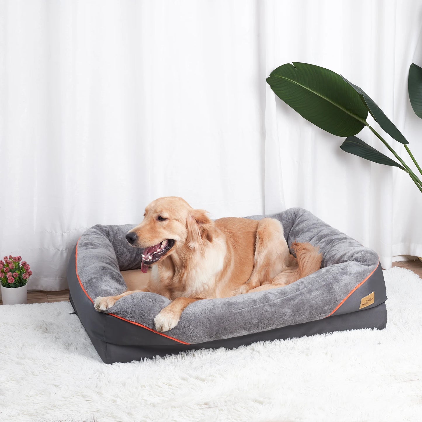 BINGOPAW Dog Bed With Anti Allergy Waterproof Fleece Cover