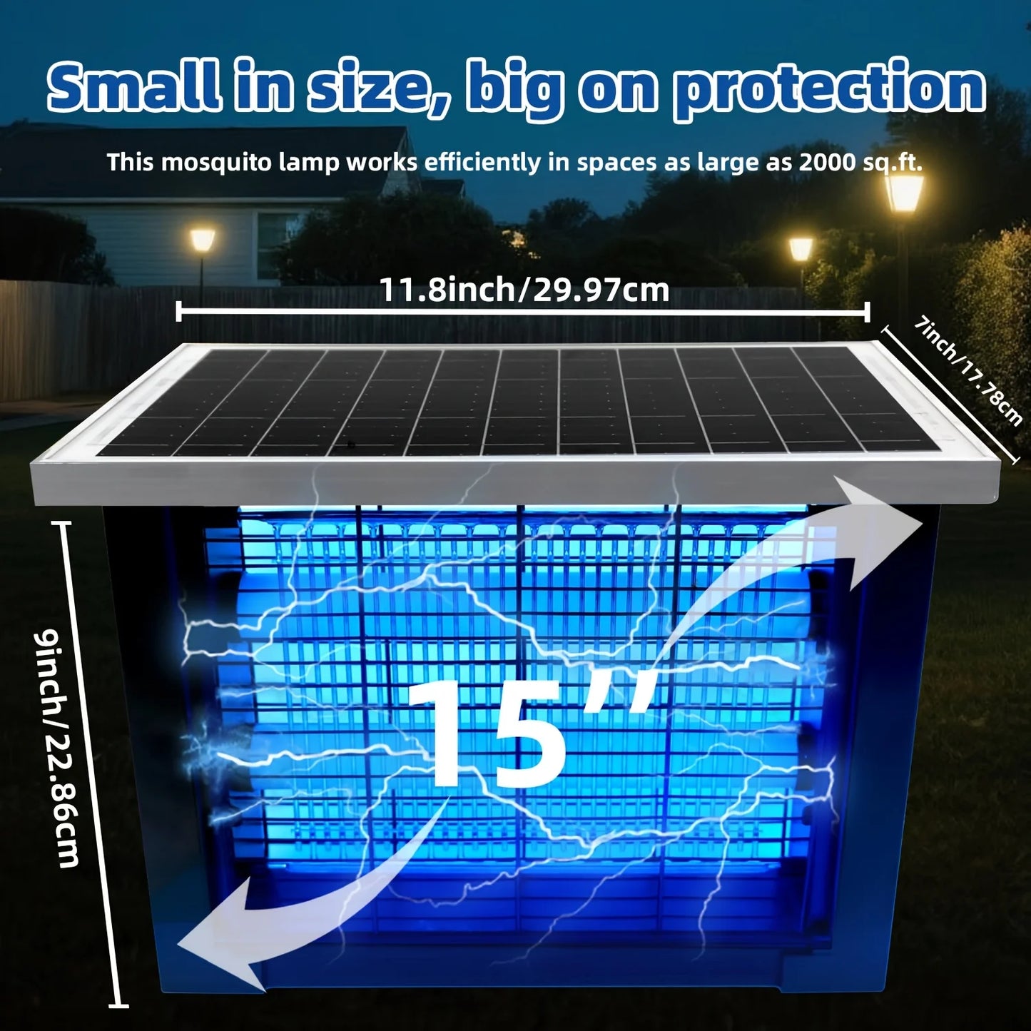 Solar Bug Zapper Outdoor Mosquito Killer Portable Rechargeable